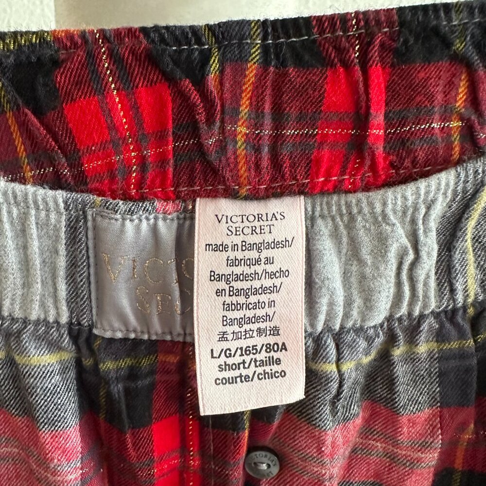 Victoria’s Secret Gray Top & Plaid Pajama Pants Set – Size Large - Picture 11 of 14